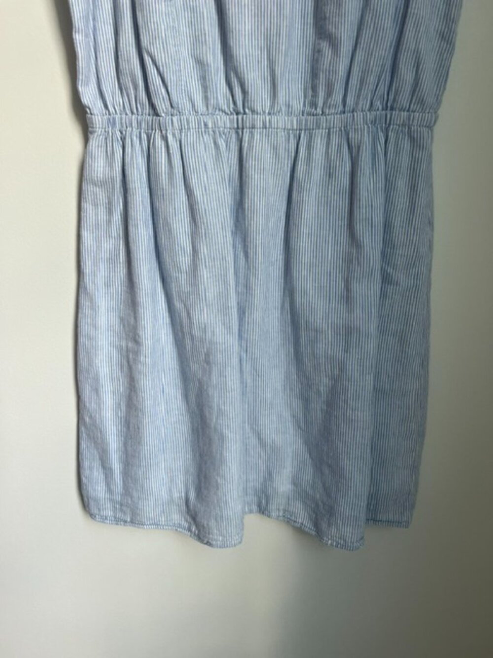 JCREW | Light Blue & White Striped Cotton Linen Sleeveless Mini Dress Size 8 - Picture 5 of 16